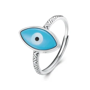 (image for) Pandora Style Blue Devil Eye Open Ring - SCR937