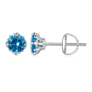 (image for) Pandora Style Blue Spinel Stud Earrings - BSE831-BU