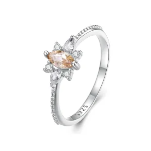 (image for) Pandora Style Champagne Center Stone Ring - BSR437