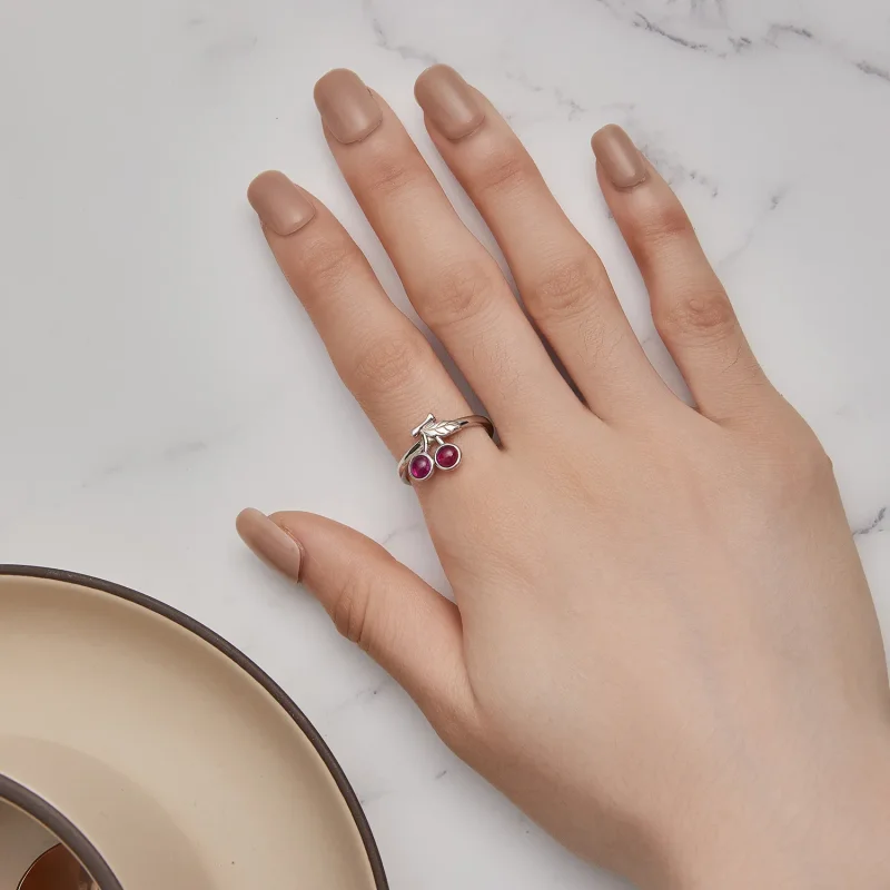 (image for) Pandora Style Cherry Open Ring - SCR936 - View 5