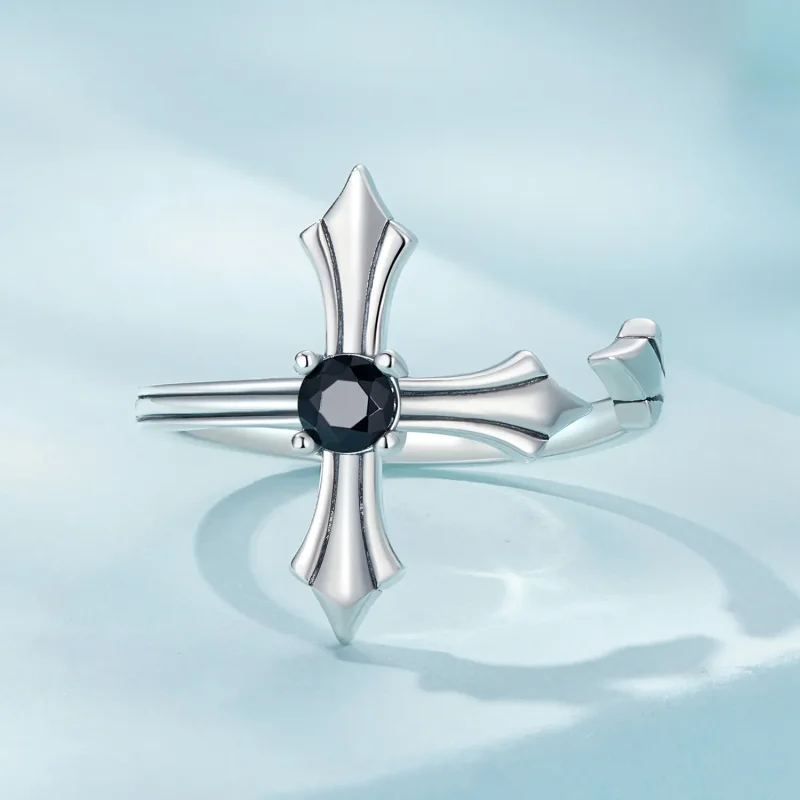 (image for) Pandora Style Cross Open Ring - SCR939 - View 3