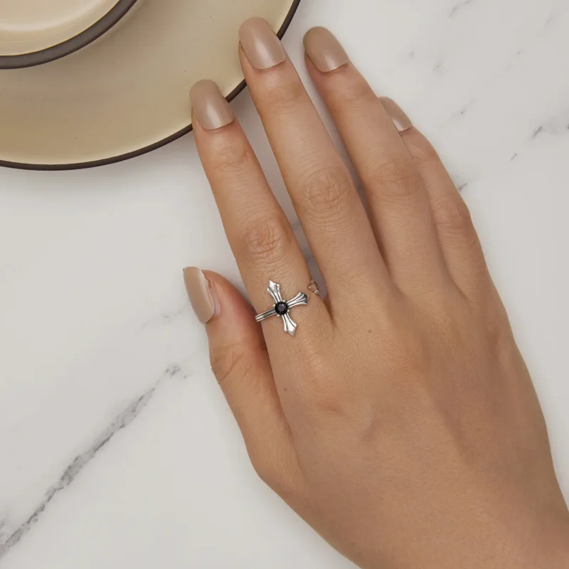 (image for) Pandora Style Cross Open Ring - SCR939 - View 5