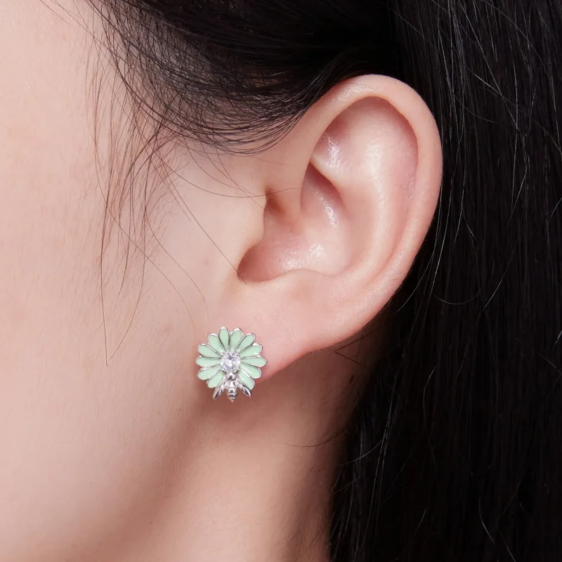 (image for) Pandora Style Daisy Bee Stud Earrings - SCE1598 - View 5