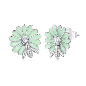 (image for) Pandora Style Daisy Bee Stud Earrings - SCE1598