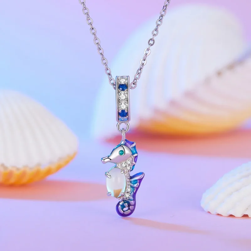 (image for) Pandora Style Exquisite Seahorse Pendant Charm - BSC850 - View 2