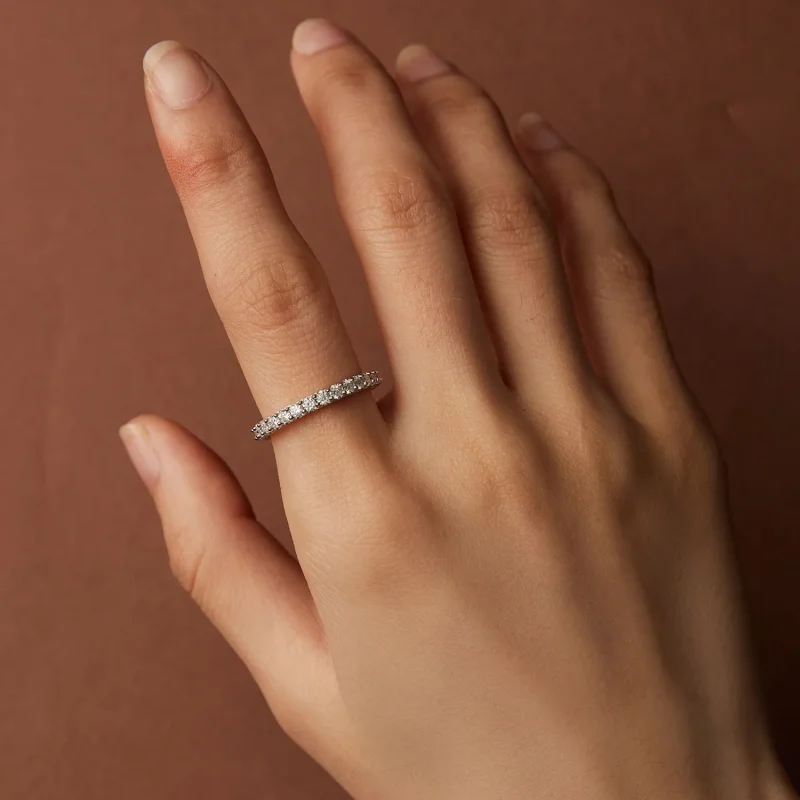 (image for) Pandora Style Fine Moissanite Diamond Ring - MSR028 - View 6