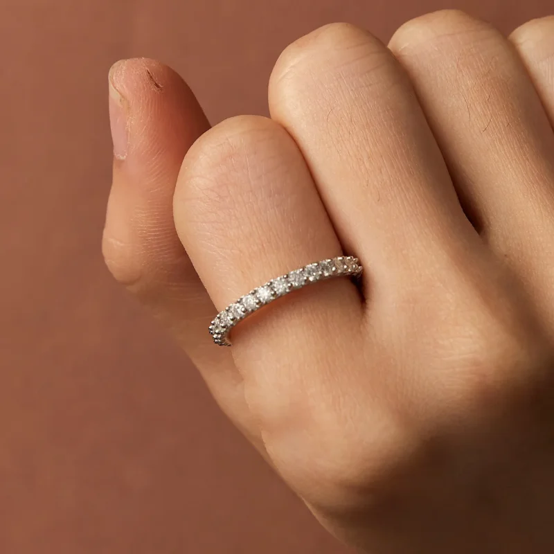 (image for) Pandora Style Fine Moissanite Diamond Ring - MSR028 - View 7