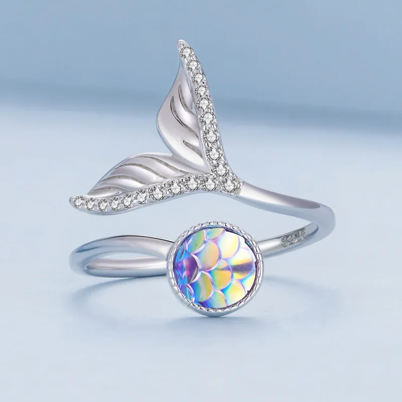 (image for) Pandora Style Fishtail Open Ring - BSR429 - View 3