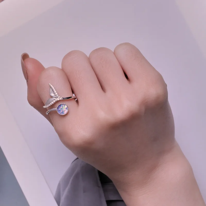 (image for) Pandora Style Fishtail Open Ring - BSR429 - View 5
