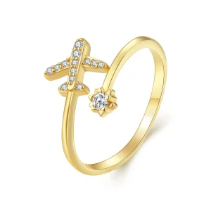(image for) Pandora Style Gold Plated Distance Open Ring - SCR623-B