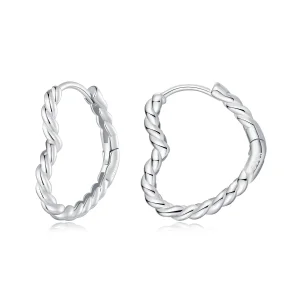 (image for) Pandora Style Heart-Shaped Hoops Earrings - SCE1606