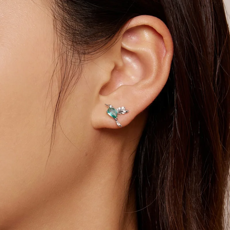 (image for) Pandora Style Hummingbird Stud Earrings - BSE849 - View 8