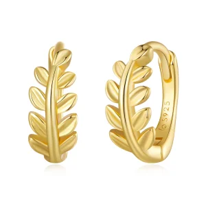 (image for) Pandora Style Leaves Hoops Earrings - BSE500-B