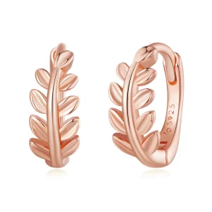 (image for) Pandora Style Leaves Hoops Earrings - BSE500-C