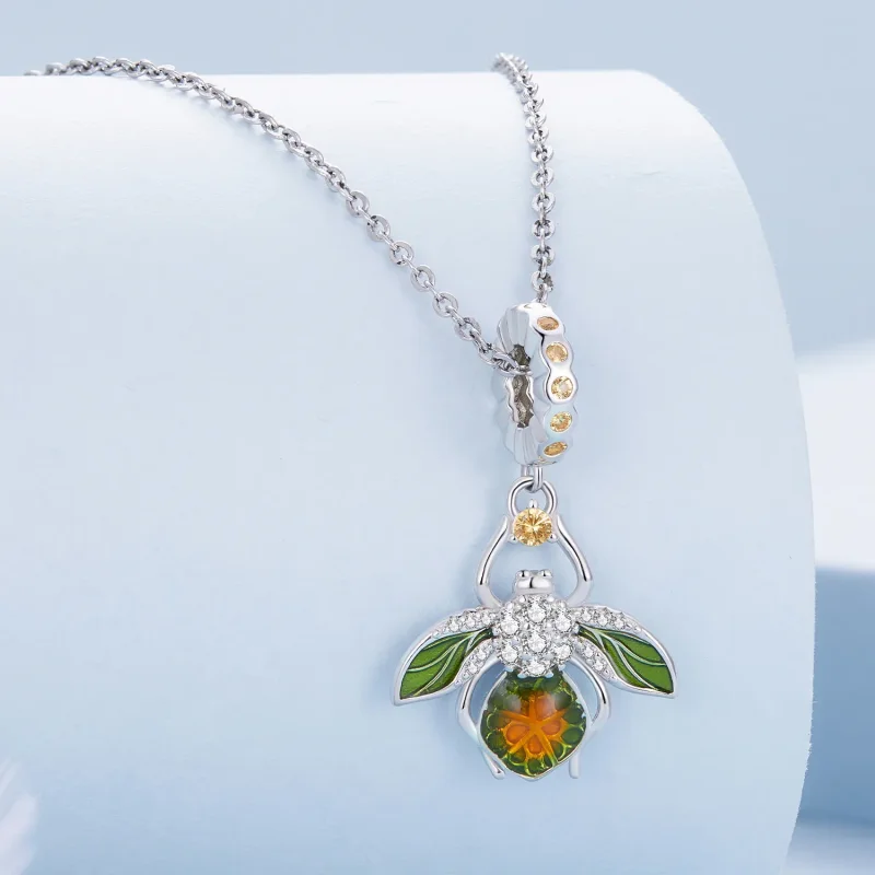 (image for) Pandora Style Lemon Bee Pendant Charm - BSC882 - View 2