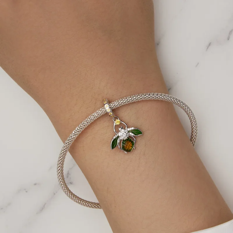 (image for) Pandora Style Lemon Bee Pendant Charm - BSC882 - View 6
