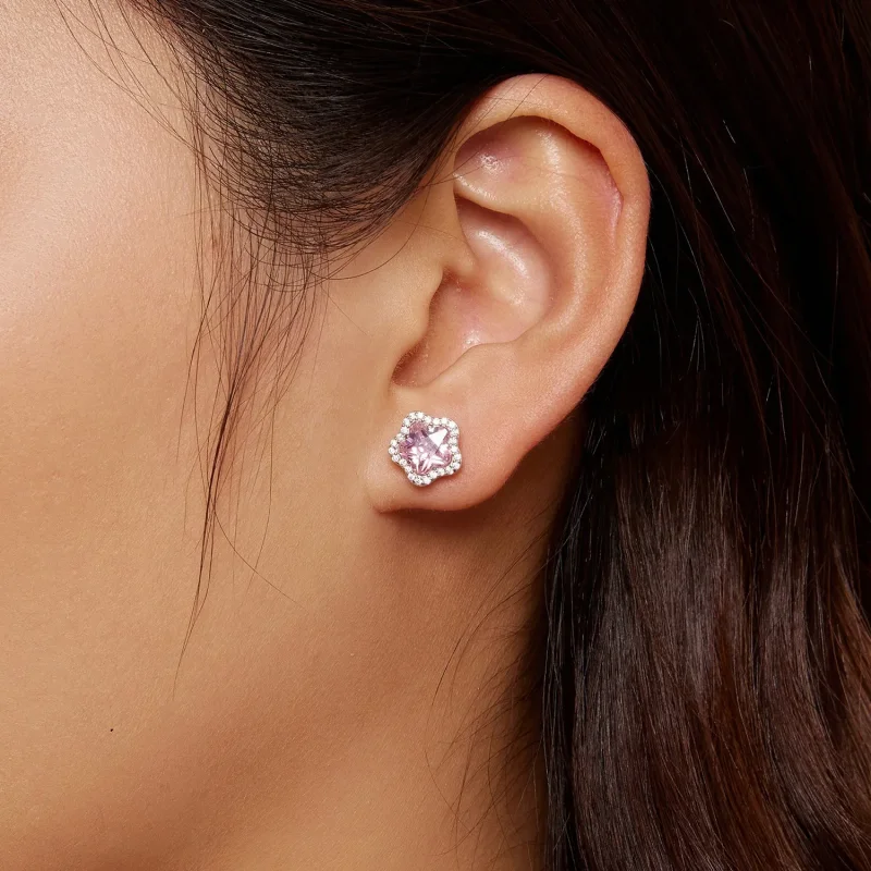 (image for) Pandora Style Little Flower Stud Earrings - BSE850 - View 7