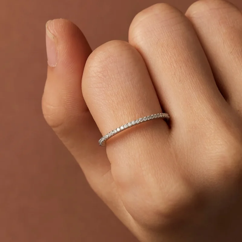 (image for) Pandora Style Moissanite Ring - MSR027 - View 7