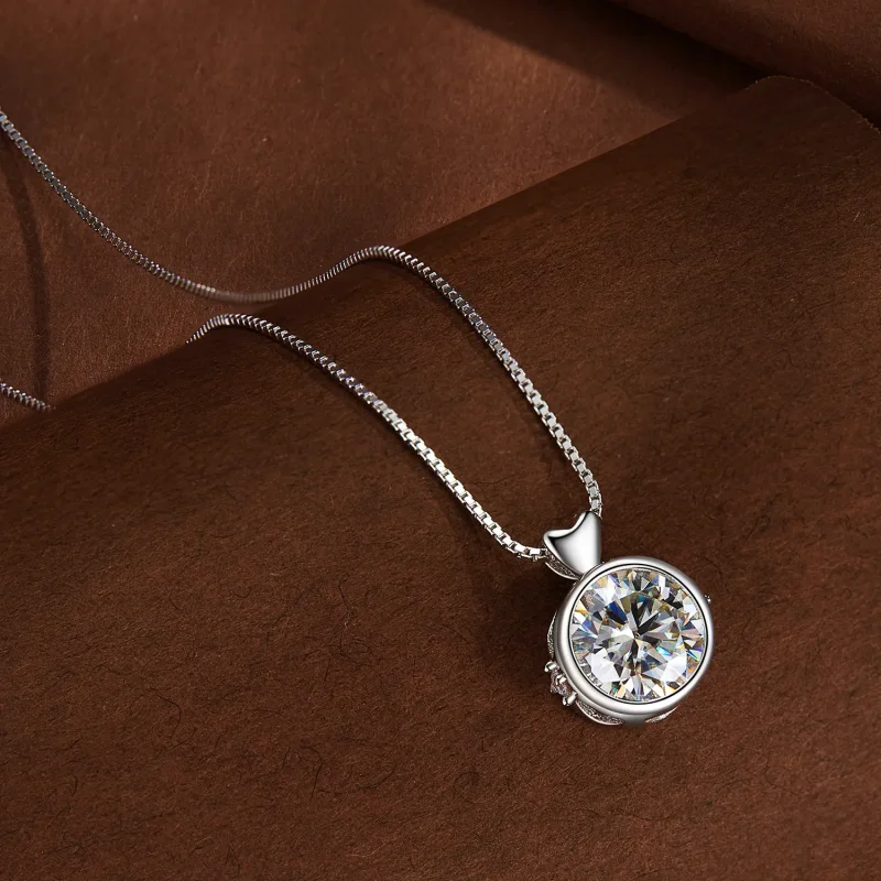 (image for) Pandora Style Necklace with 1 Carat Moissanite - MSN013 - View 4