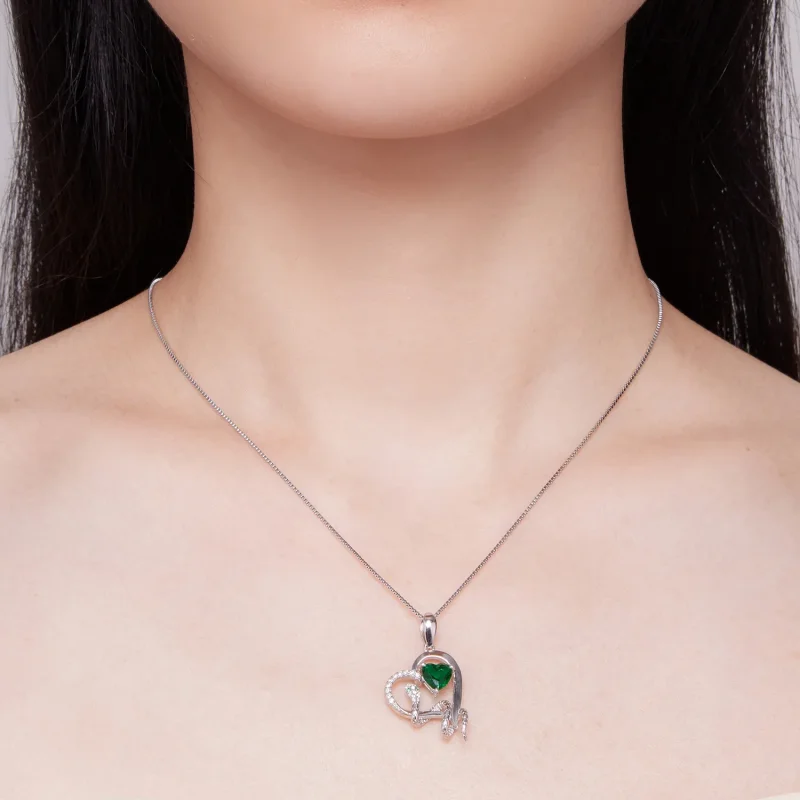 (image for) Pandora Style Necklace with Exquisite Snake Winding Heart Shape - BSN327 - View 4