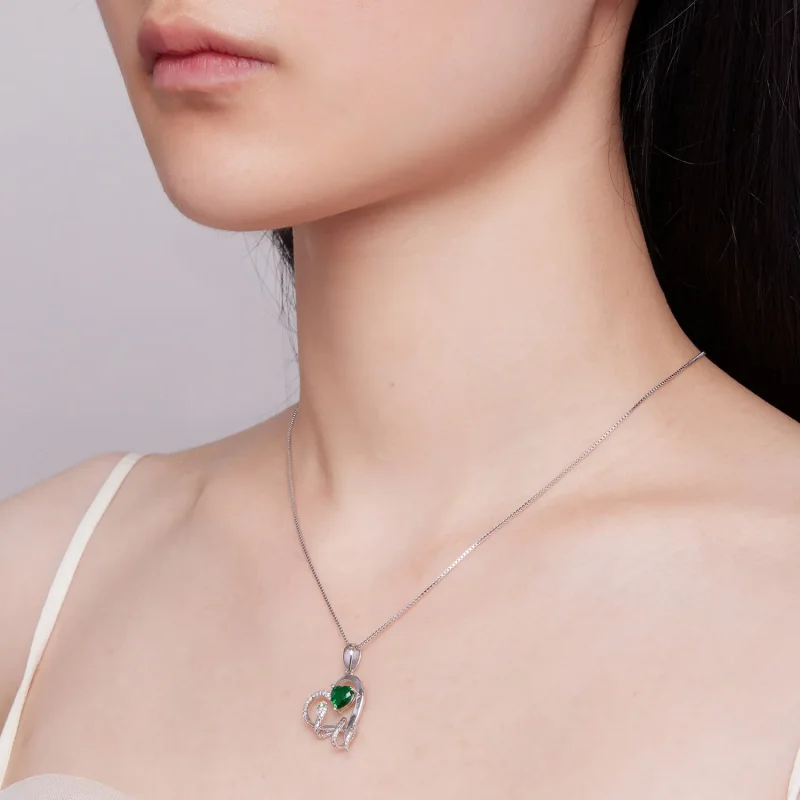 (image for) Pandora Style Necklace with Exquisite Snake Winding Heart Shape - BSN327 - View 5
