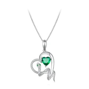 (image for) Pandora Style Necklace with Exquisite Snake Winding Heart Shape - BSN327
