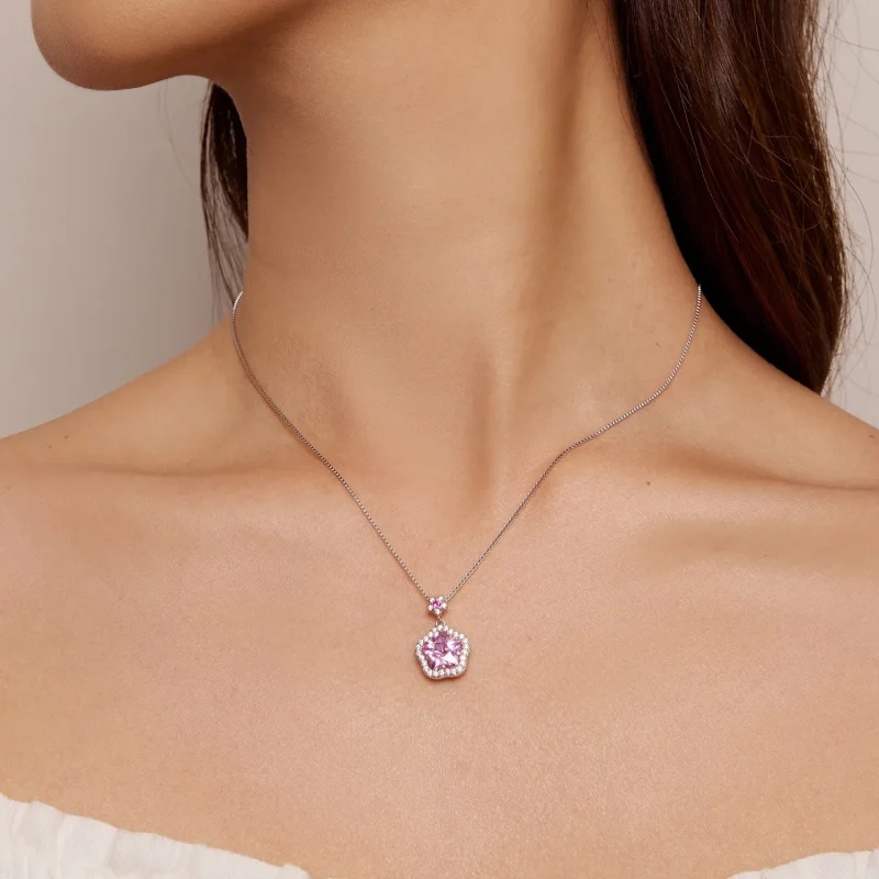 (image for) Pandora Style Necklace with Little Flower - BSN329 - View 8
