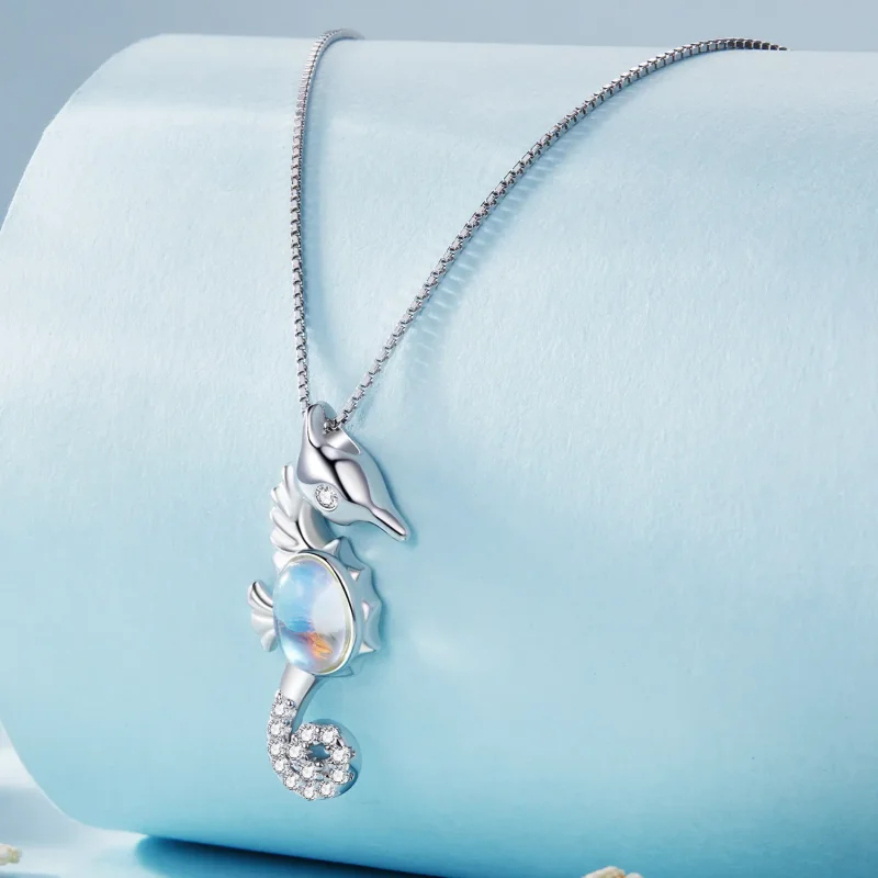 (image for) Pandora Style Necklace with Seahorse - BSN332 - View 2
