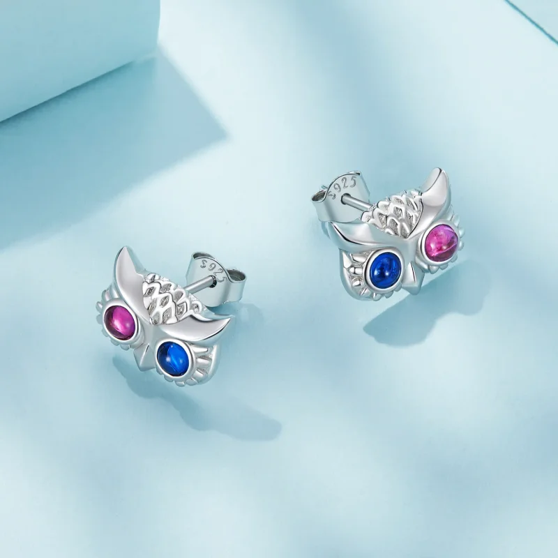 (image for) Pandora Style Owl Stud Earrings - SCE1602 - View 4