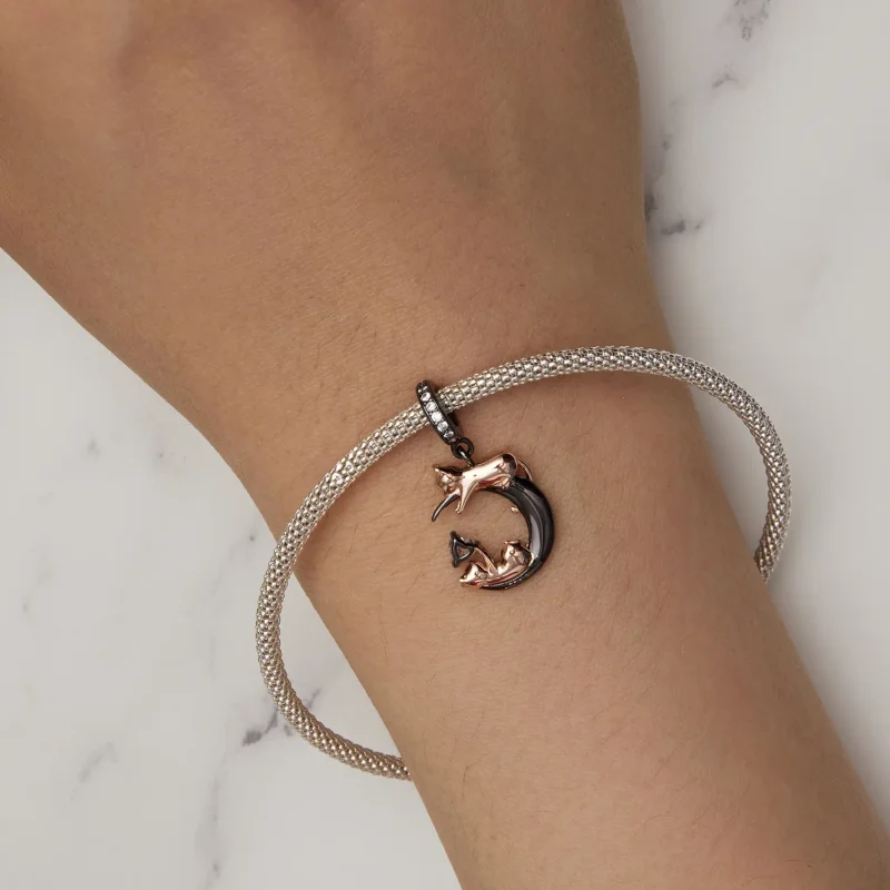 (image for) Pandora Style Playing With Cats Pendant Charm - SCC2518 - View 6