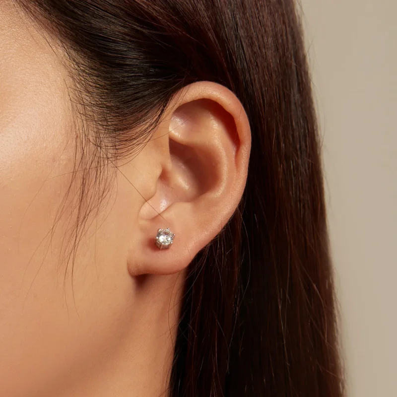 (image for) Pandora Style Shiny Zircon Stud Earrings - BSE615-5L - View 2