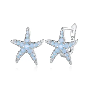 (image for) Pandora Style Starfish Hoops Earrings - BSE840