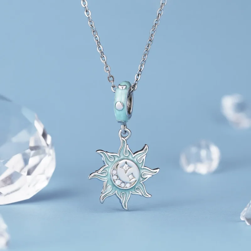(image for) Pandora Style Sun And Moon Pendant Charm - BSC855 - View 2