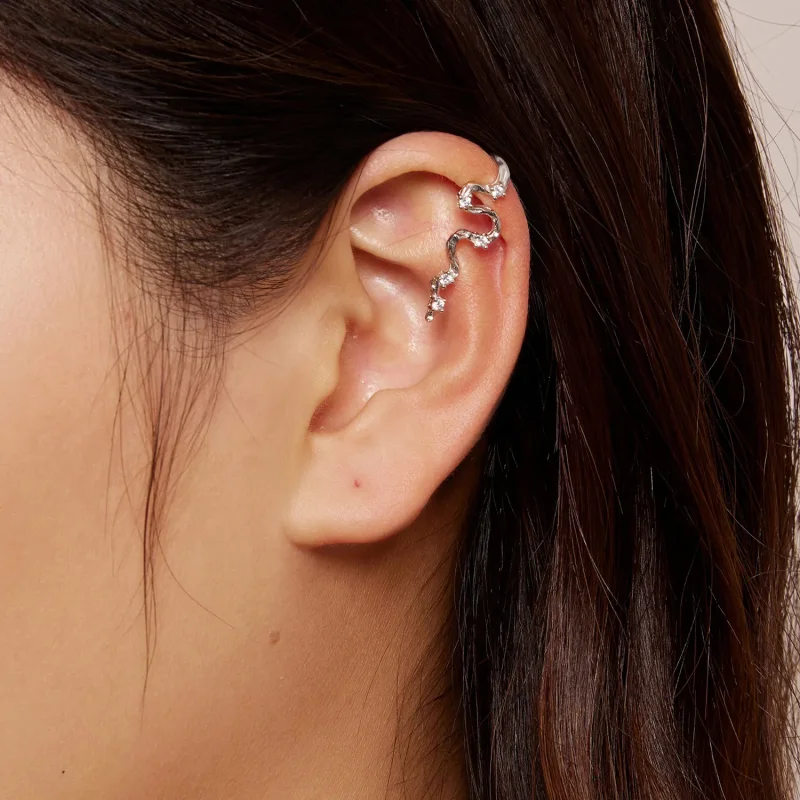 (image for) Pandora Style Texture Lines Stud Earrings - SCE1599 - View 8