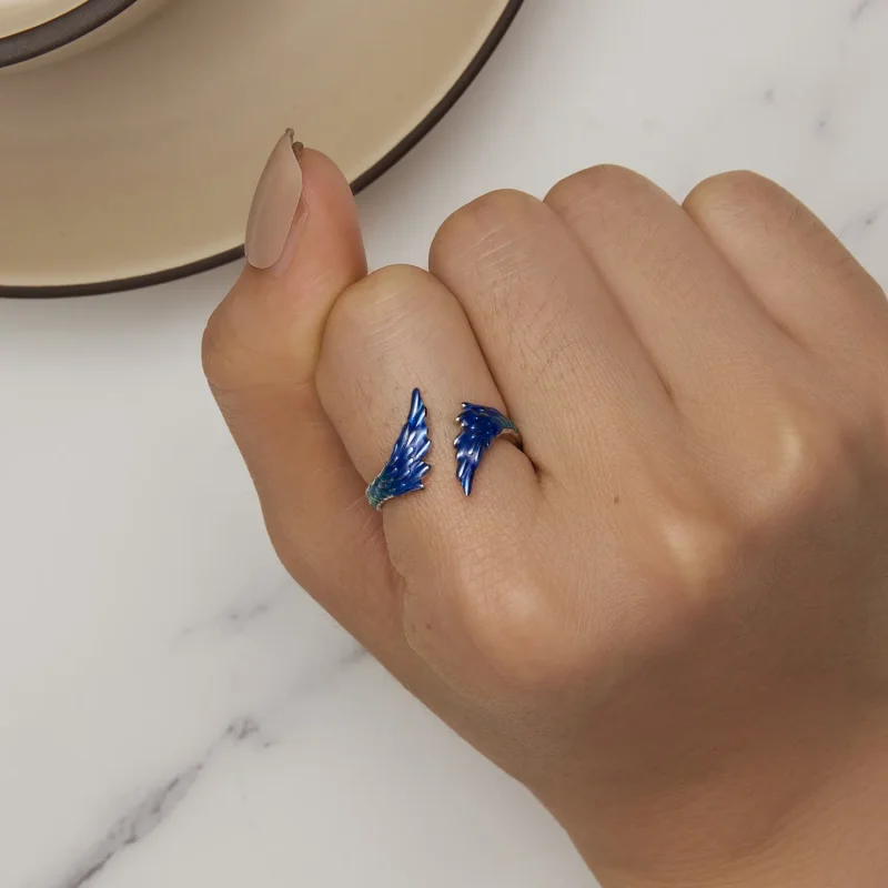 (image for) Pandora Style Wing Open Ring - BSR442 - View 6
