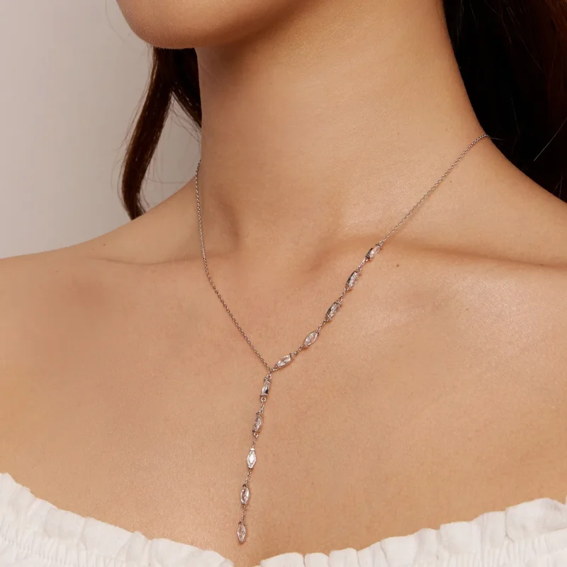 (image for) Pandora Style Y Shape Chain Necklace - BSN330 - View 6