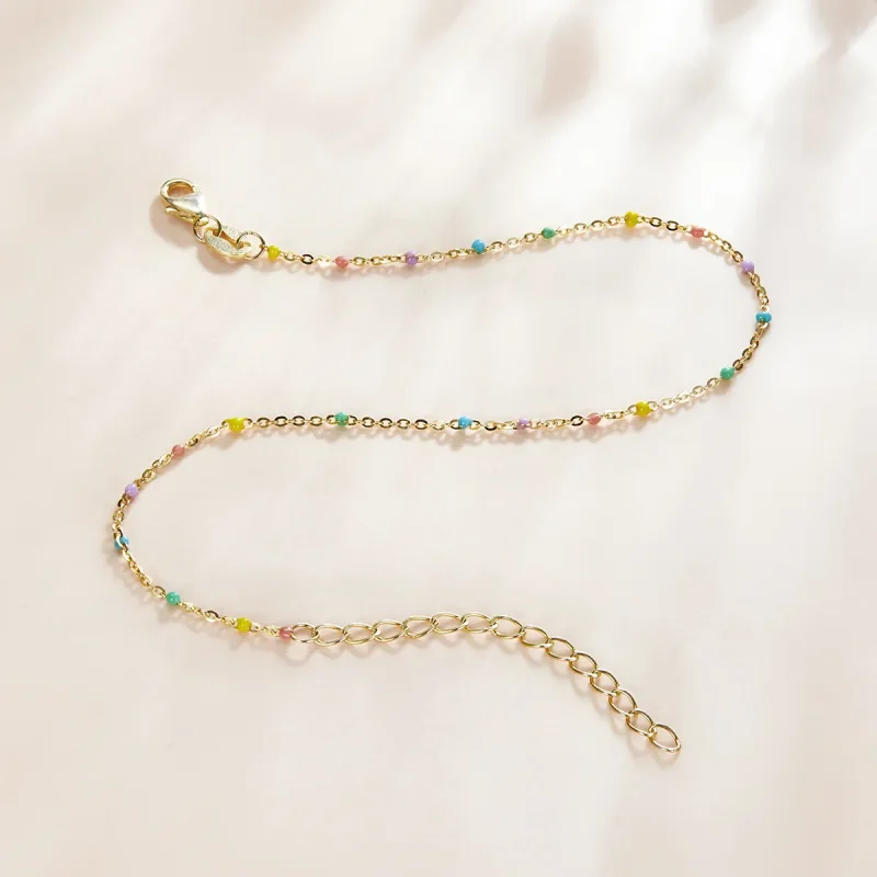 (image for) Pandora Style 18ct Gold Plated Rainbow bracelet - SCB211 - View 2