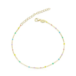 Pandora Style 18ct Gold Plated Rainbow bracelet - SCB211 (image for) Pandora Style 18ct Gold Plated Rainbow bracelet - SCB211