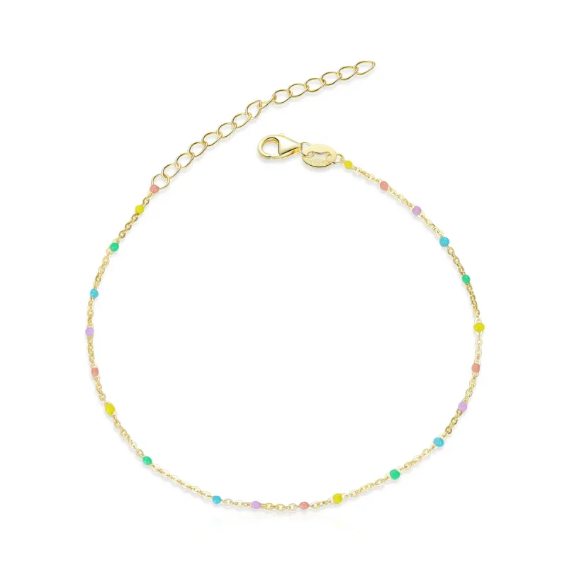 (image for) Pandora Style 18ct Gold Plated Rainbow bracelet - SCB211