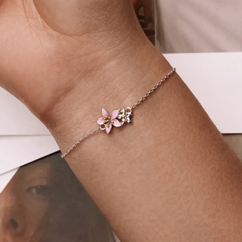 (image for) Pandora Style Beautiful Sakura Bracelet - SCB232 - View 7