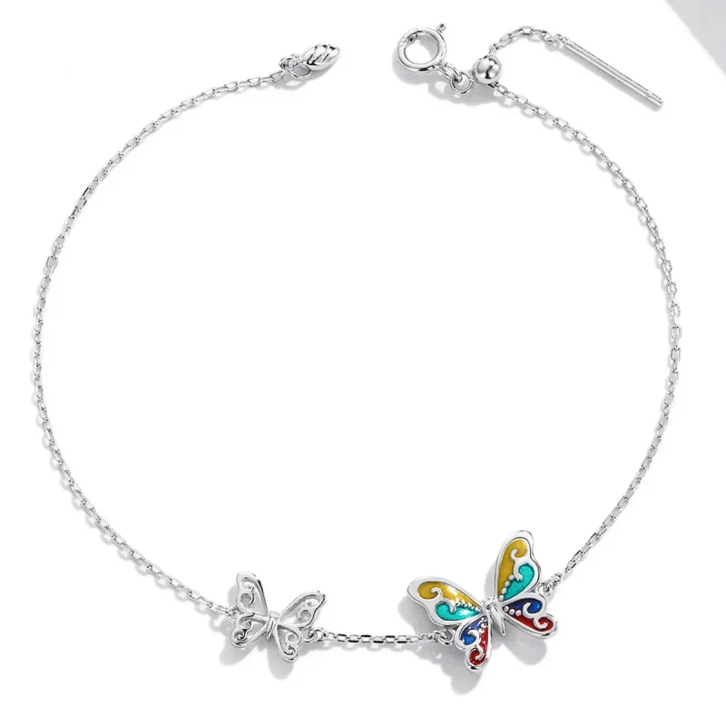 (image for) Pandora Style Brilliant Butterfly Bracelet - SCB228 - View 4