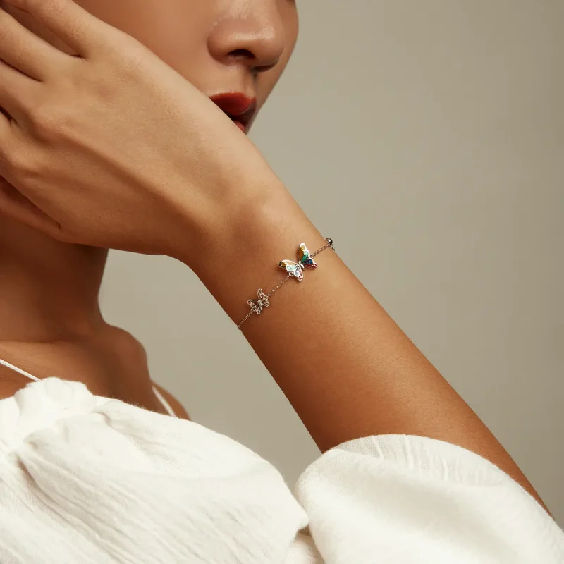 (image for) Pandora Style Brilliant Butterfly Bracelet - SCB228 - View 7