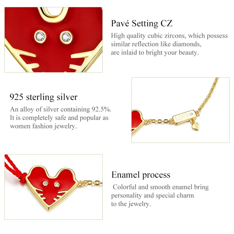 (image for) Pandora Style Gold-Plated Chinese Mouse Chain Slider Bracelet - SCB174 - View 6