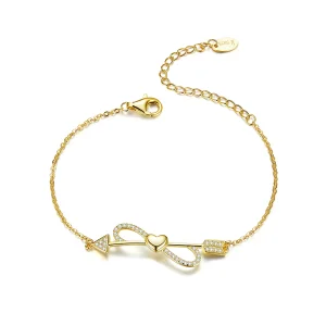 Pandora Style Gold-Plated Love On String Chain Slider Bracelet - SCB126 (image for) Pandora Style Gold-Plated Love On String Chain Slider Bracelet - SCB126