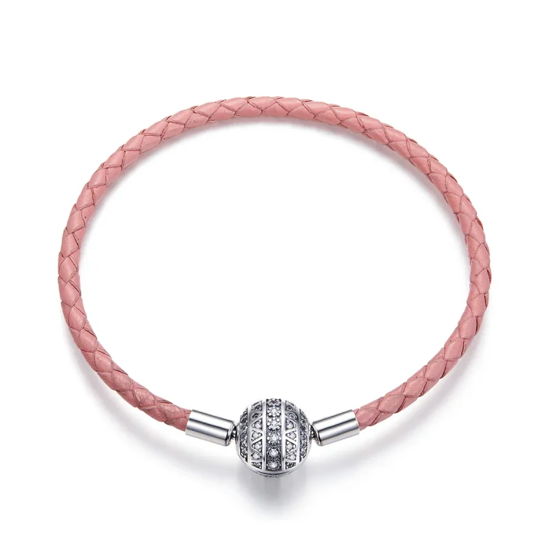 (image for) Pandora Style Leather Girlish Emotion Bracelet - SCB114