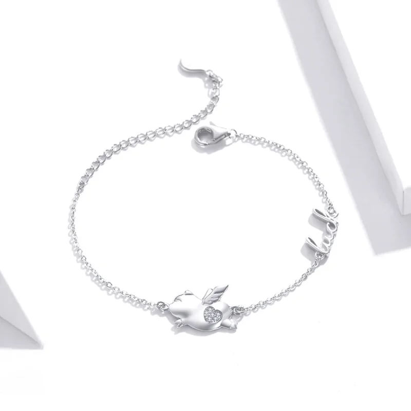 (image for) Pandora Style Little Flying Pig Bracelet - BSB022 - View 2