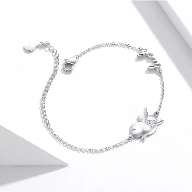 (image for) Pandora Style Little Flying Pig Bracelet - BSB022 - View 3