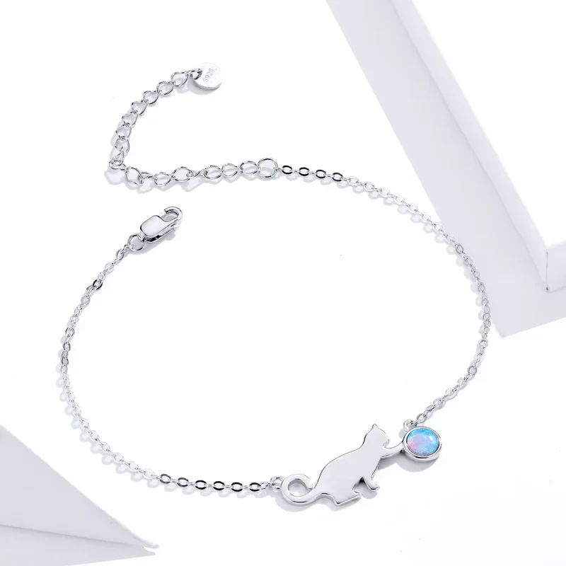 (image for) Pandora Style Opal Cat Bracelet - SCB175 - View 4