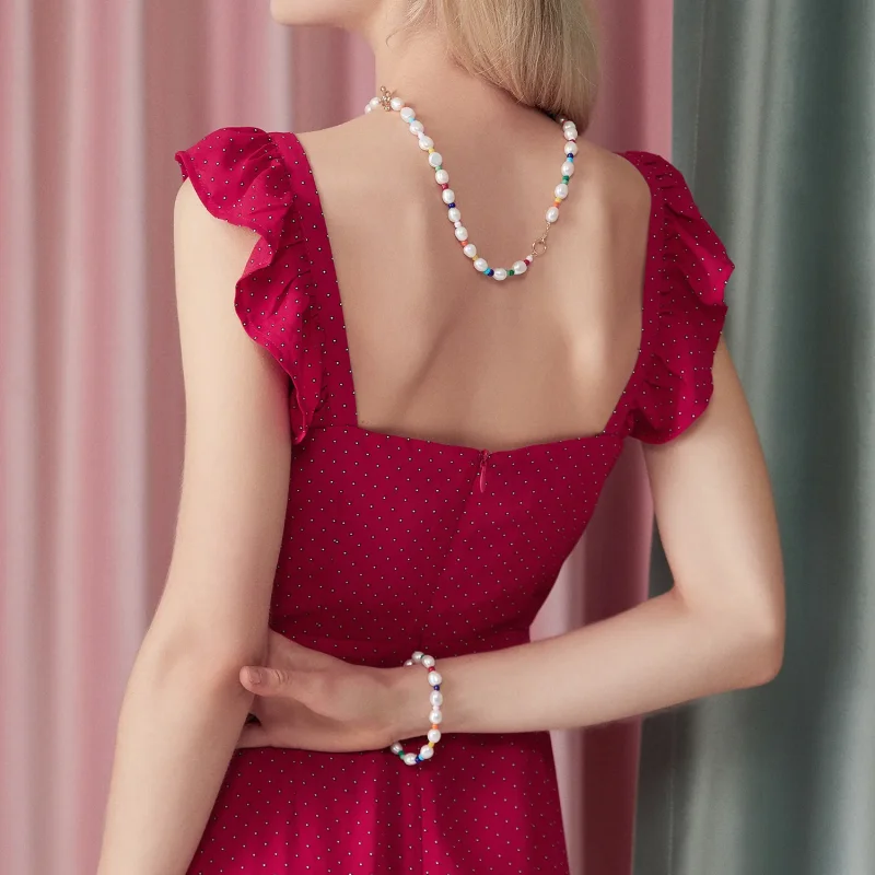 (image for) Pandora Style Rainbow Pearl Bracelet - BSB074 - View 8
