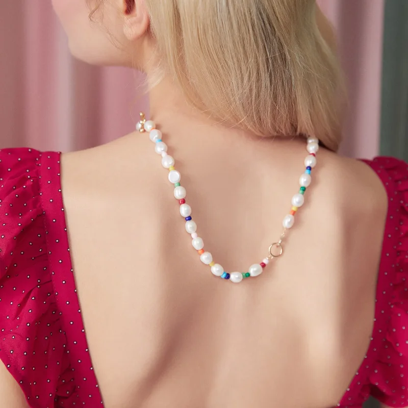(image for) Pandora Style Rainbow Pearl Bracelet - BSB074 - View 10